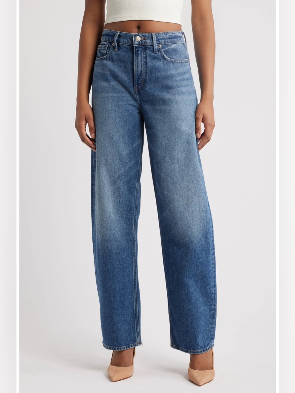 Good American Good Barrel Leg Relaxed High Rise Denim Jeans Women’s 12 / 31